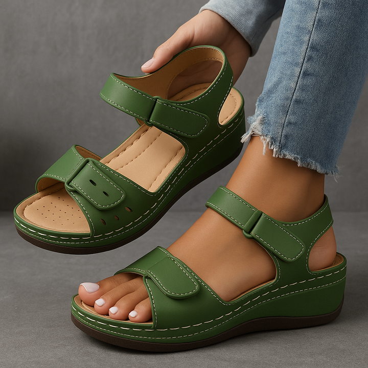 Sandales Compensées Ergonomiques Ajustables Femme
