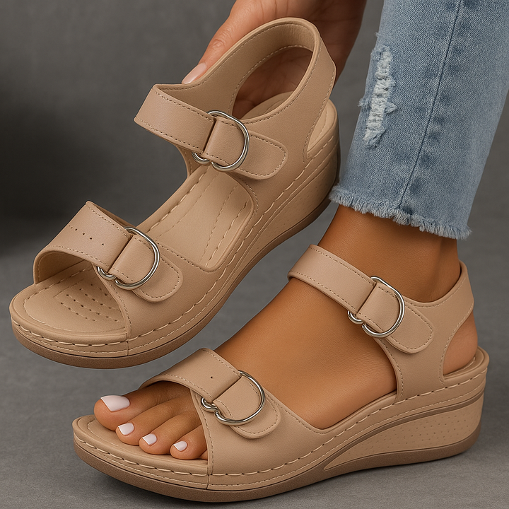 Sandales Compensées Ergonomiques Ajustables Femme