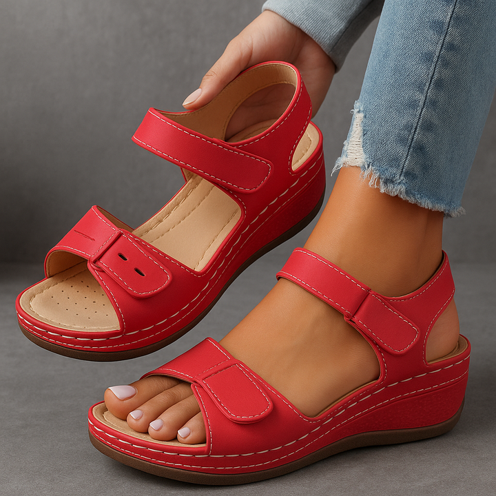 Sandales Compensées Ergonomiques Ajustables Femme