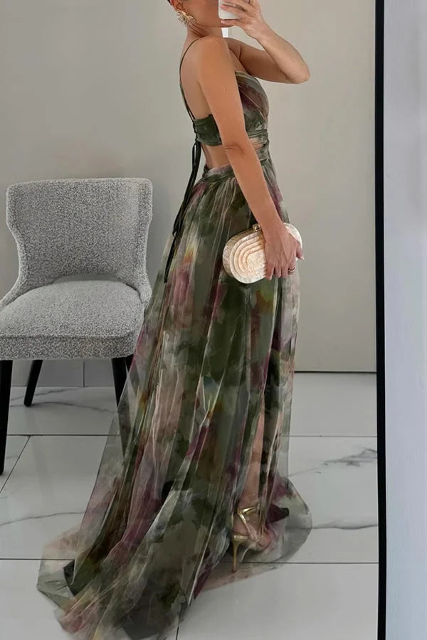 Robe Longue Femme Superposée Sans Manches