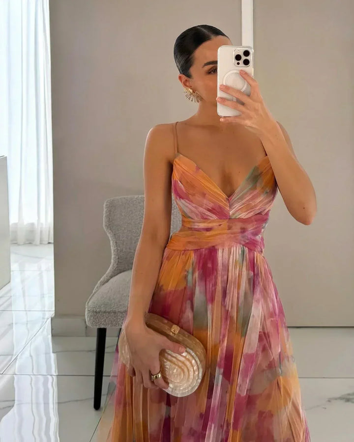 Robe Longue Femme Superposée Sans Manches