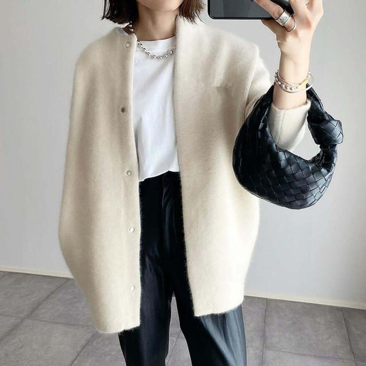 Cardigan en Maille Douce Pour Femme Coupe Décontractée et Boutonnage à L'avant