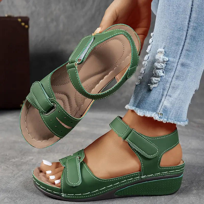 Sandales Compensées Ergonomiques Ajustables Femme