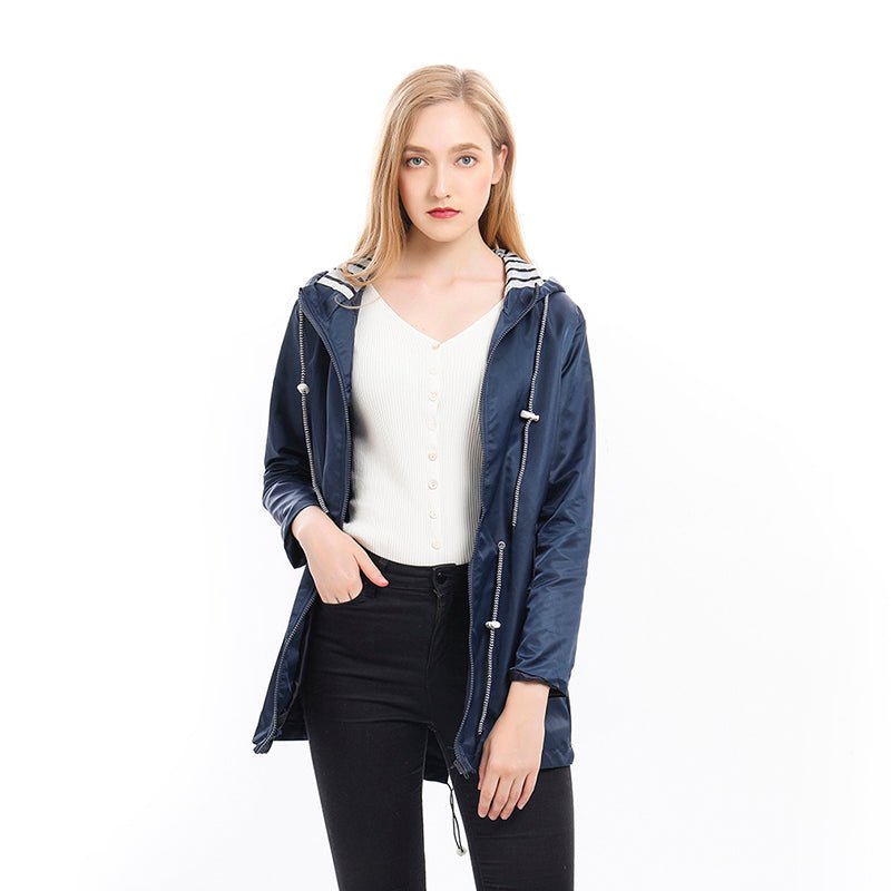 Manteau Imperméable À Capuche Pour Femme