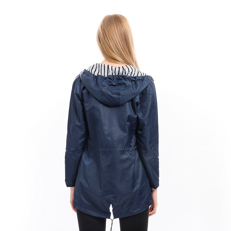 Manteau Imperméable À Capuche Pour Femme