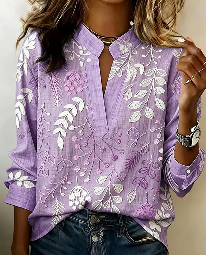 Blouse Fleurie Femme Col V Toucher Doux