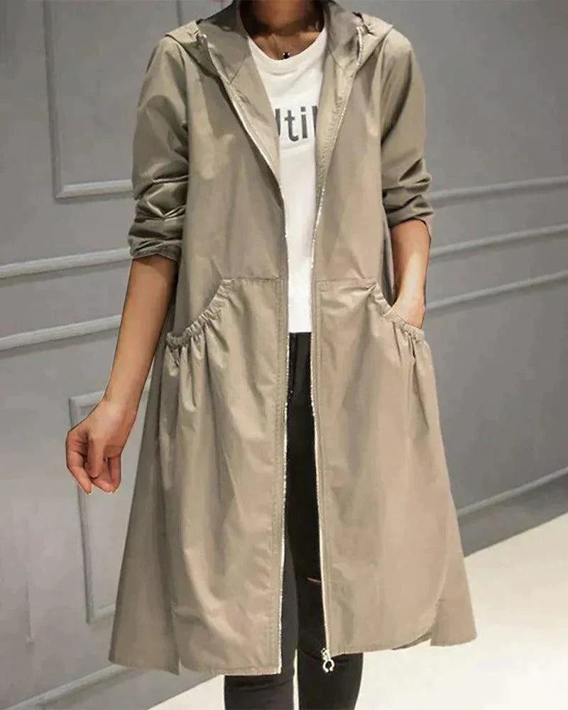 Mid-Length Waterproof Raincoat for Women
