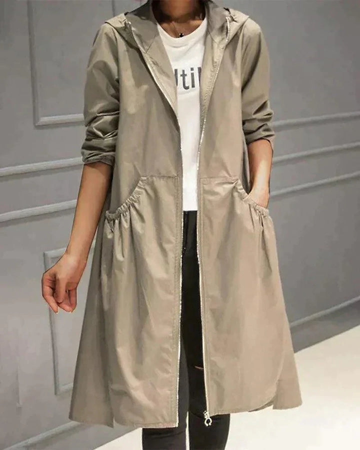 Mid-Length Waterproof Raincoat for Women