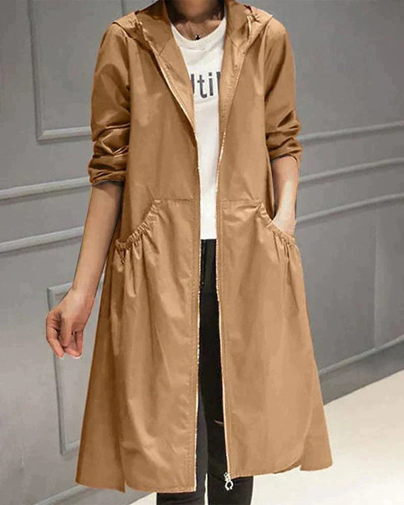 Mid-Length Waterproof Raincoat for Women