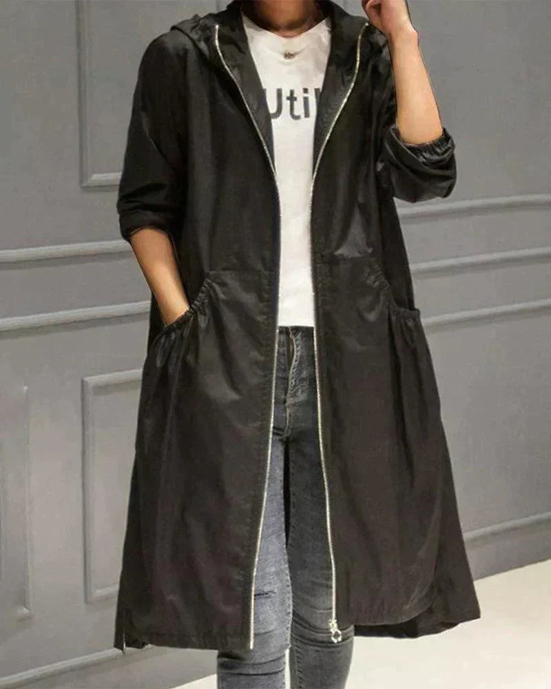 Mid-Length Waterproof Raincoat for Women