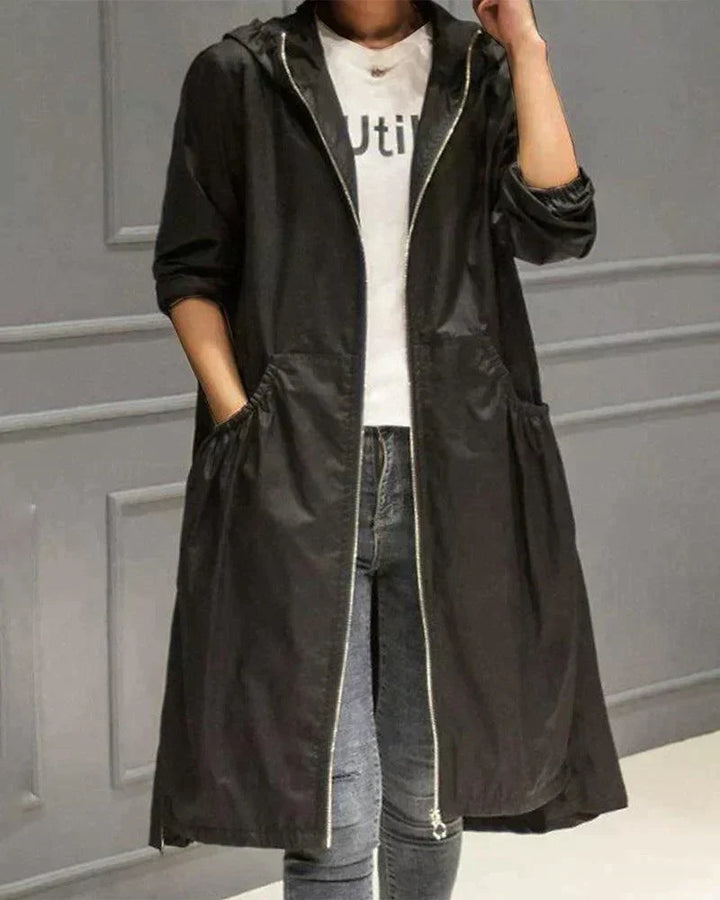 Mid-Length Waterproof Raincoat for Women