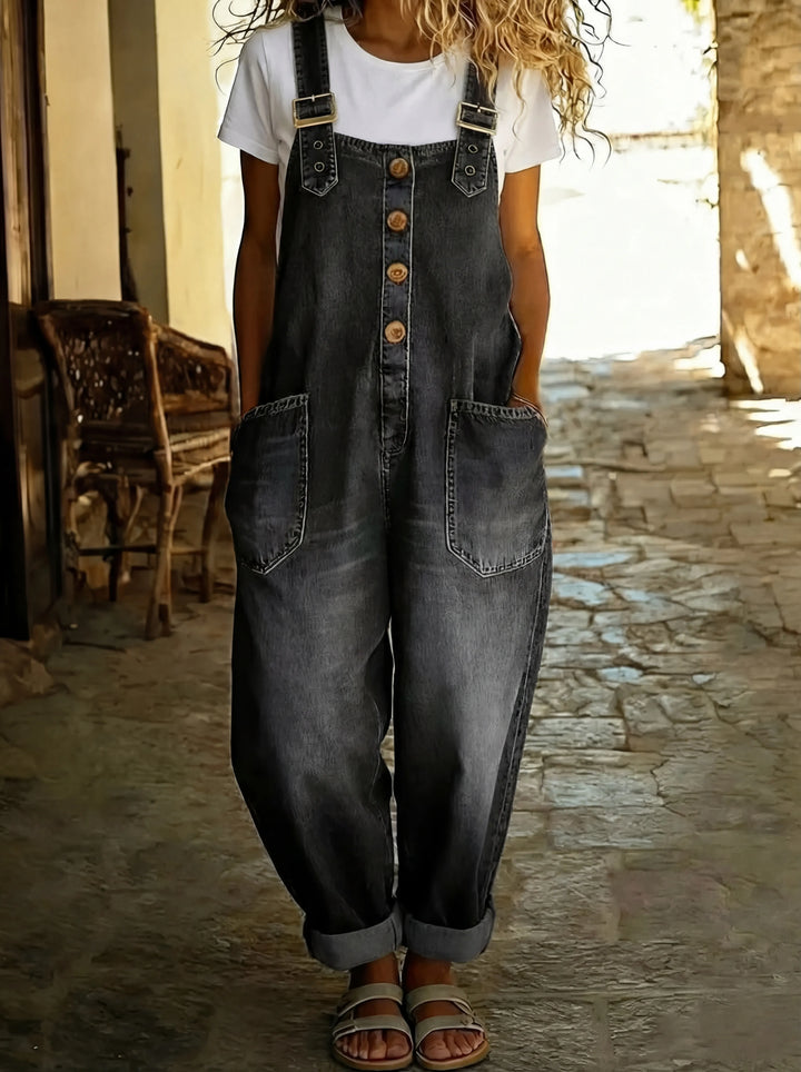 Women's Denim Dungarees with Adjustable Straps