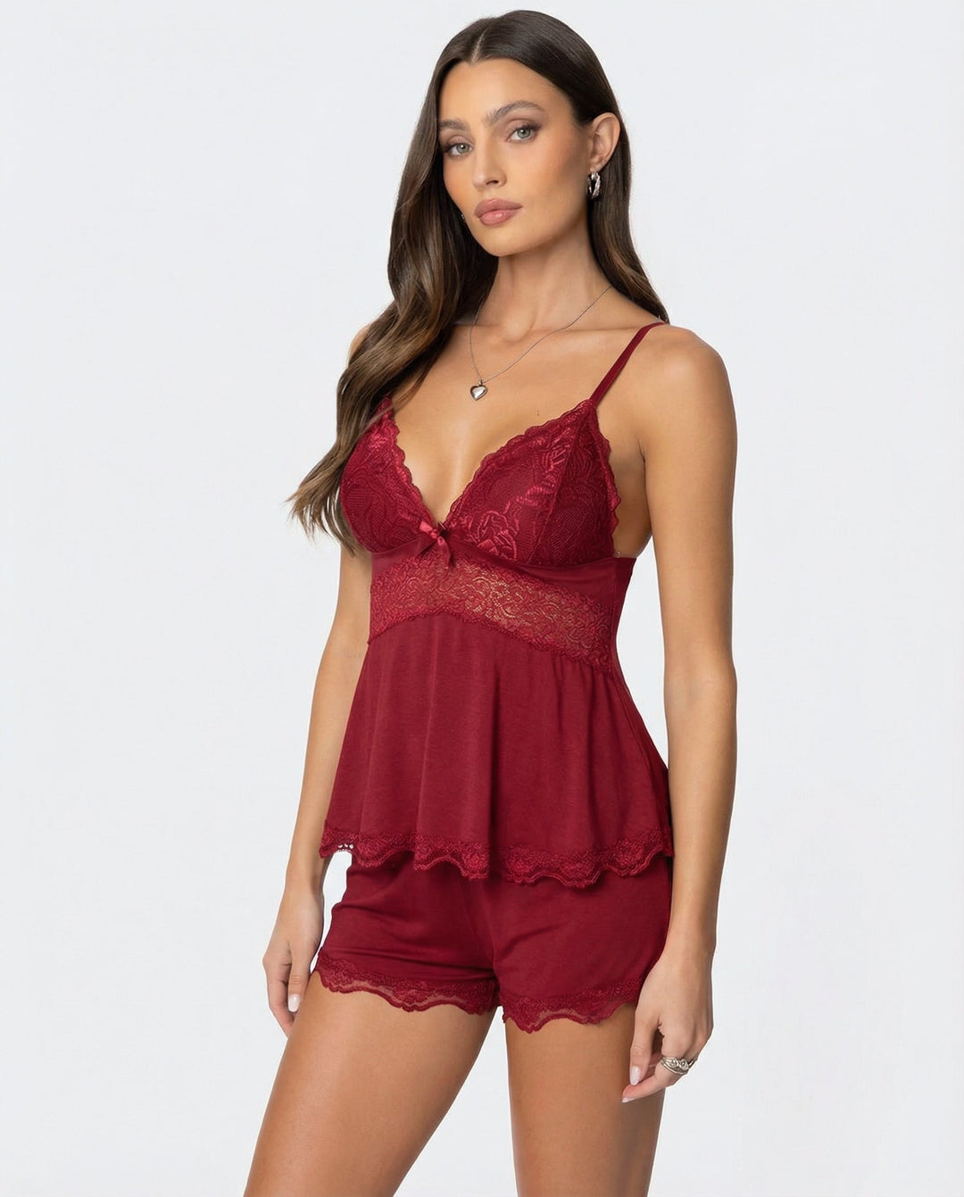 Women's Lace Cami and Shorts Set