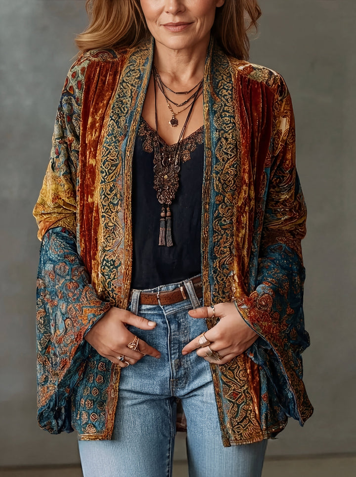 Cardigan Kimono Patchwork Bohème pour femme