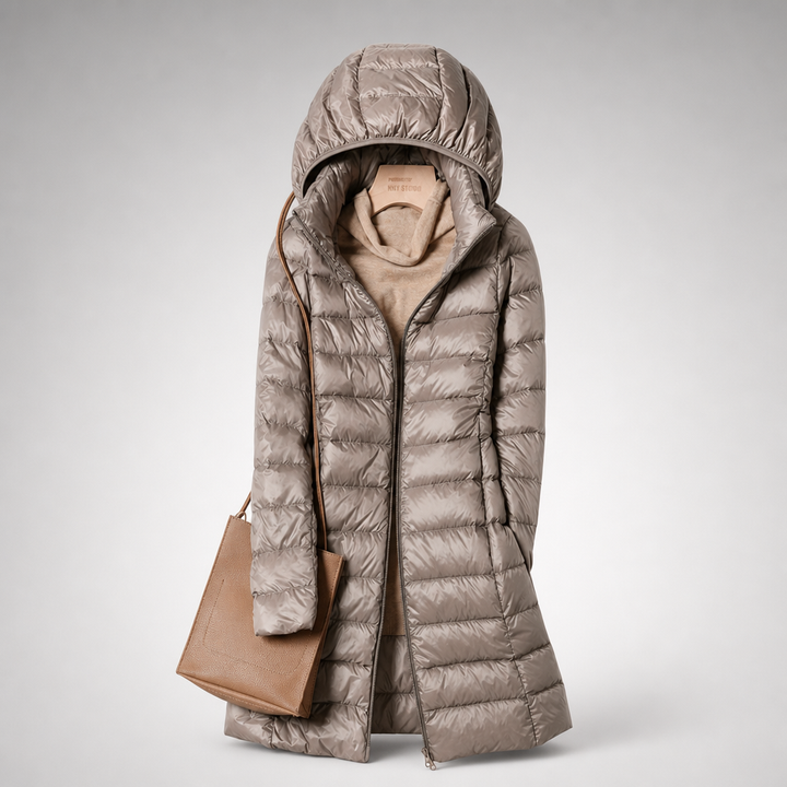 Veste D'hiver Matelassée Longue à Capuche Pour Femme