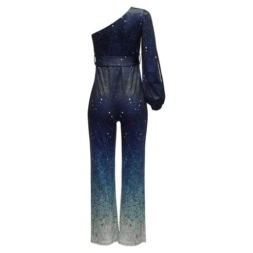 Combinaison Disco Femme Une Épaule Effet Ombré