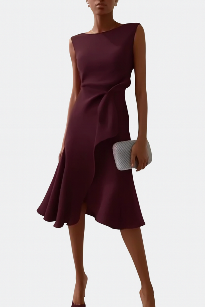 Robe Midi Fluide Sans Manches Femme Été