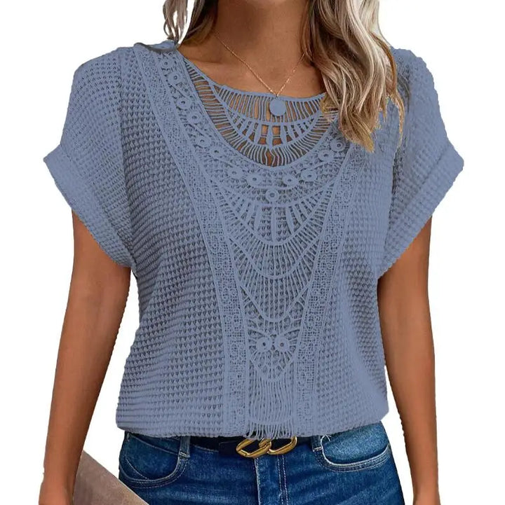 Top Tricot Dentelle Femme Bohème