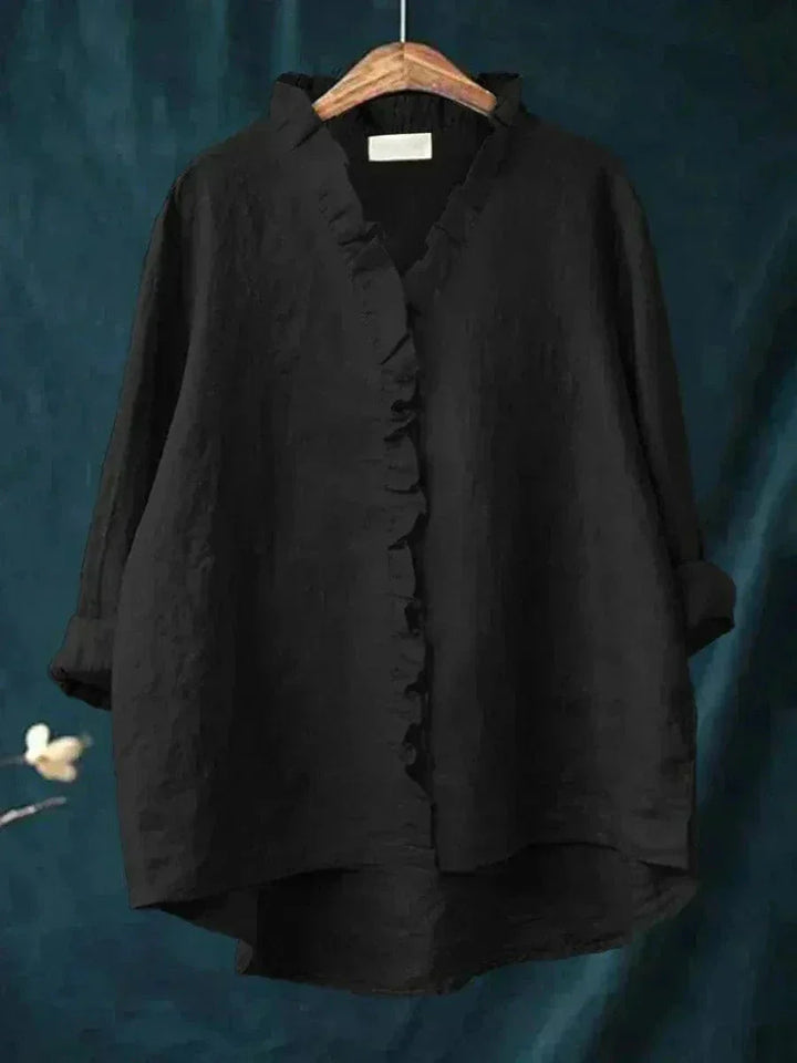 Blouse Lin Froufrous Femme Été