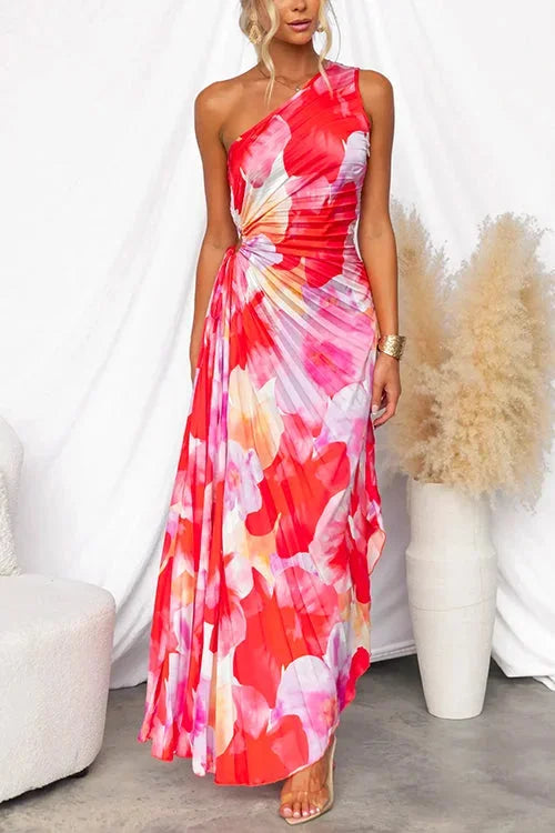 Robe Longue Fleurie Femme Épaule Dénudée