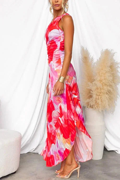 Robe Longue Fleurie Femme Épaule Dénudée