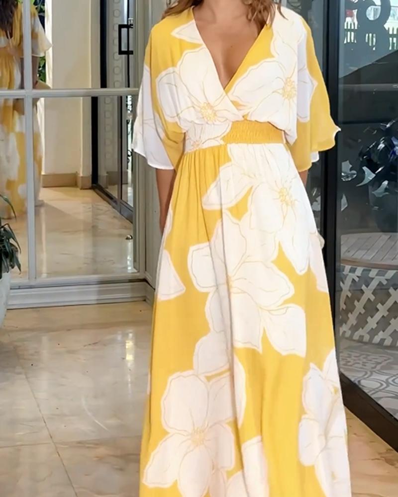 Robe Midi Fleurie Femme Été