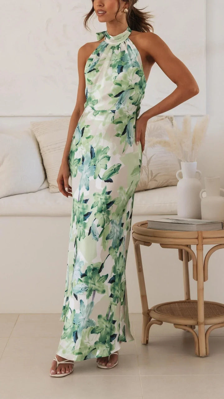 Robe Longue Fleurie Femme Dos Nu Été