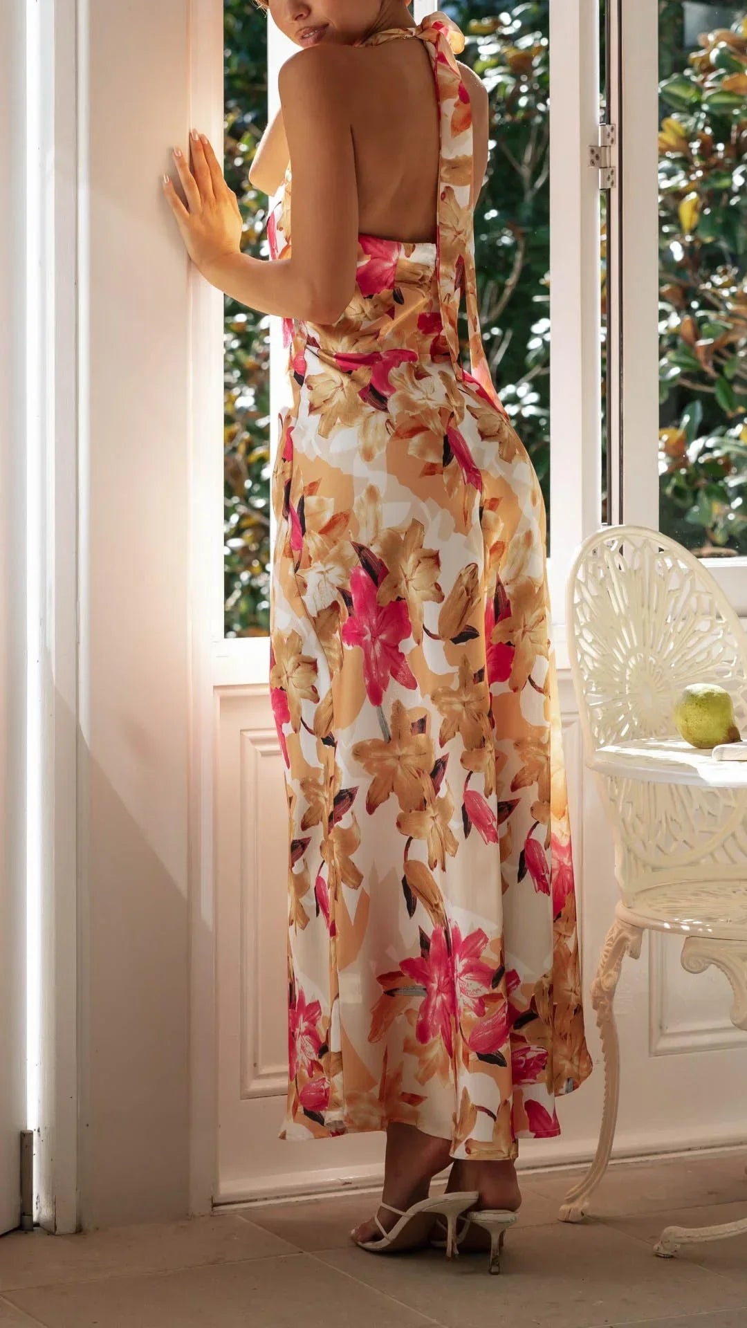 Robe Longue Fleurie Femme Dos Nu Été