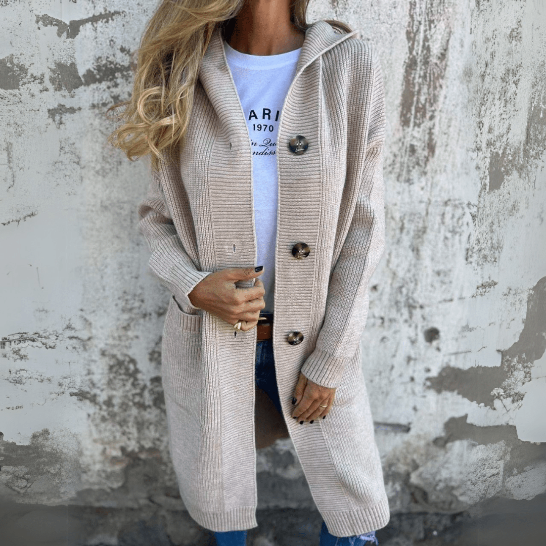 Cardigan Long En Maille Ouvert Sur Le Devant Pour Femme