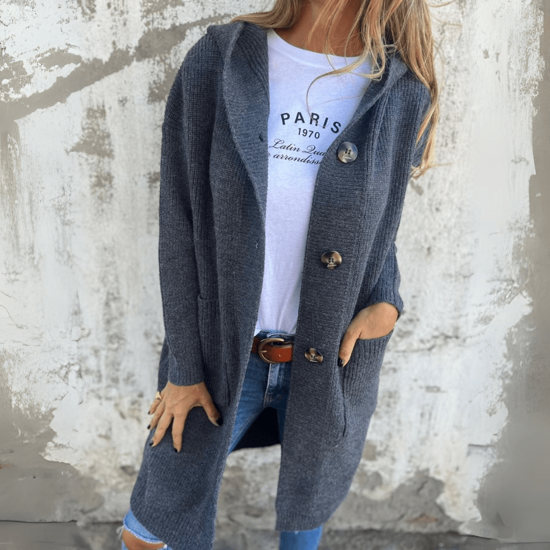 Cardigan Long En Maille Ouvert Sur Le Devant Pour Femme