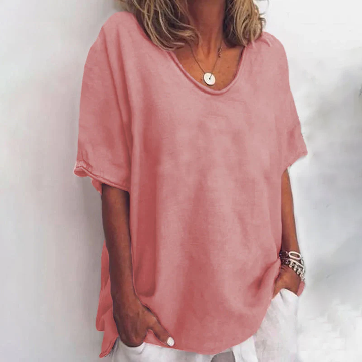 T-shirt Oversize Col Rond Femme Manches Courtes