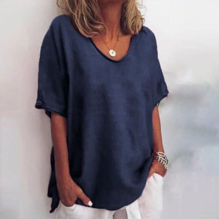 T-shirt Oversize Col Rond Femme Manches Courtes