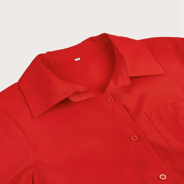 Robe Chemise Femme Manches Longues à Poches