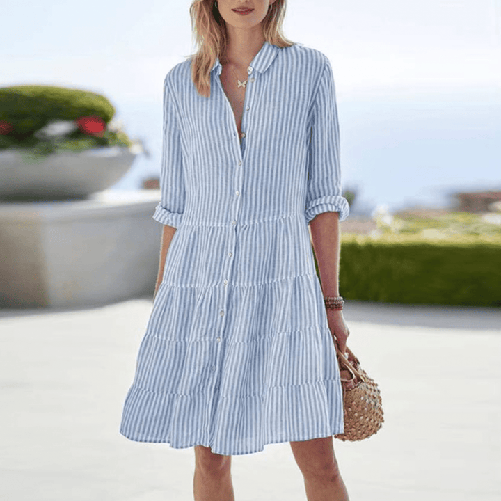 Robe Courte Rayée Femme Été