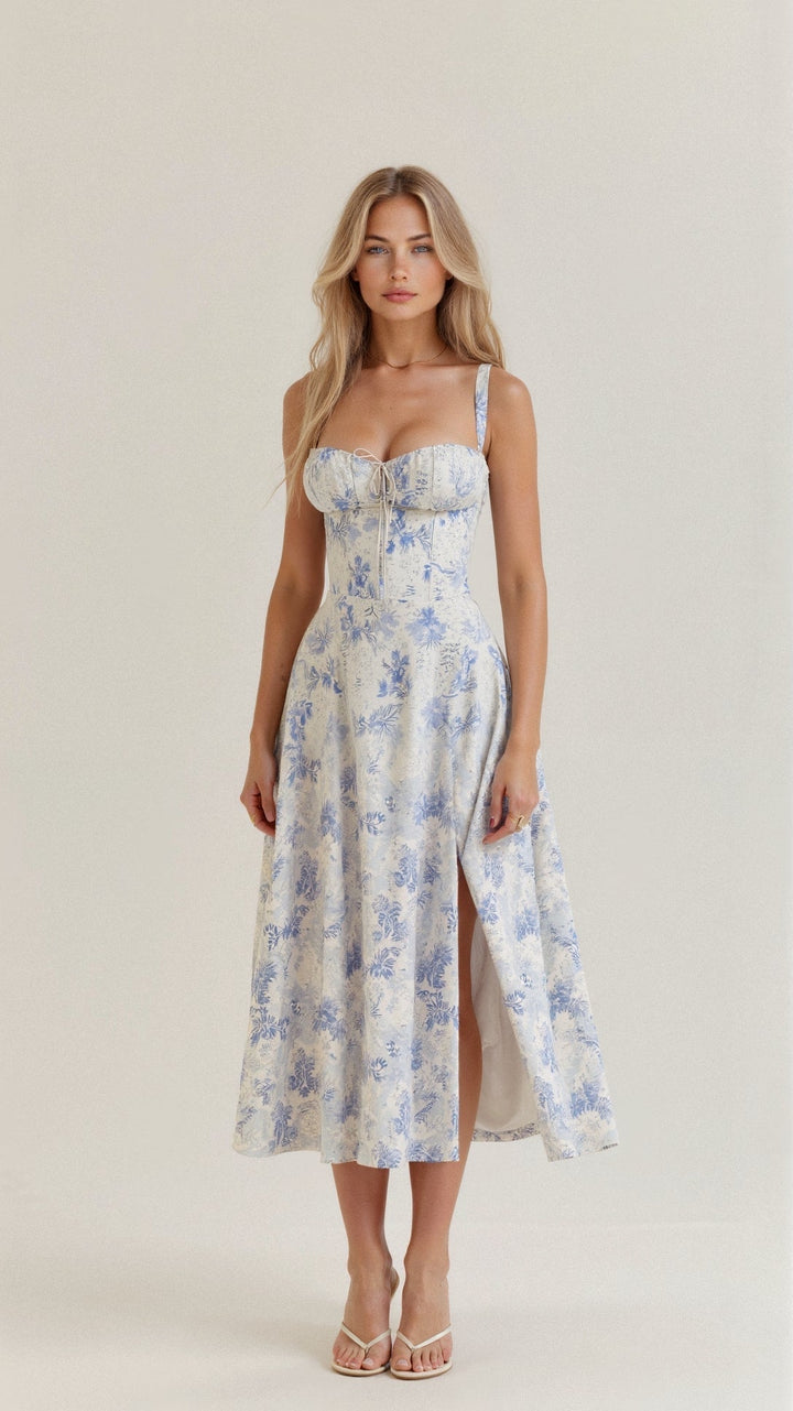Robe Midi Corsetée Femme