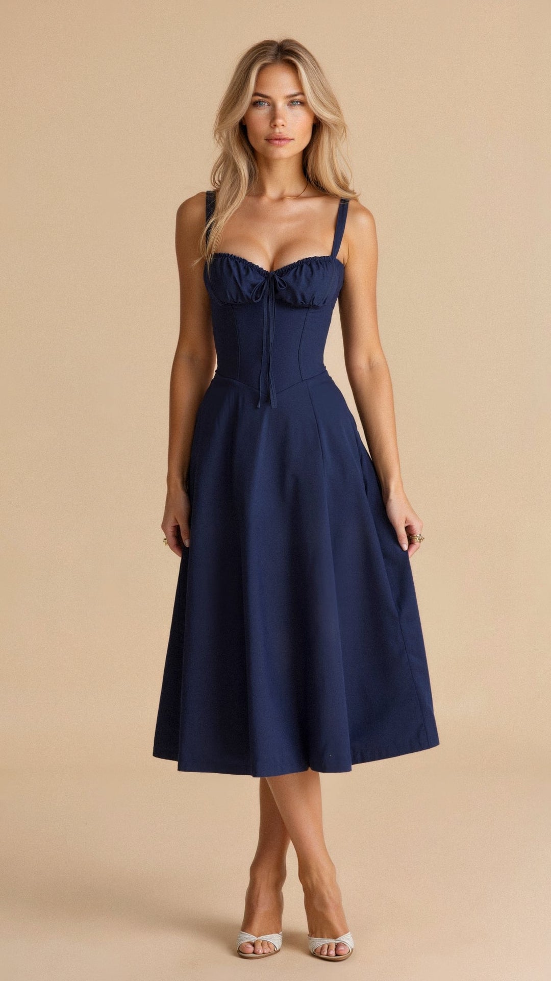 Robe Midi Corsetée Femme
