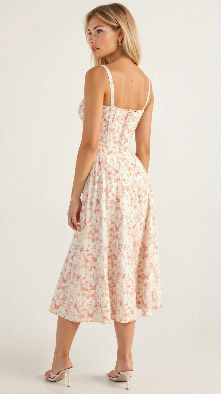 Robe Midi Corsetée Femme