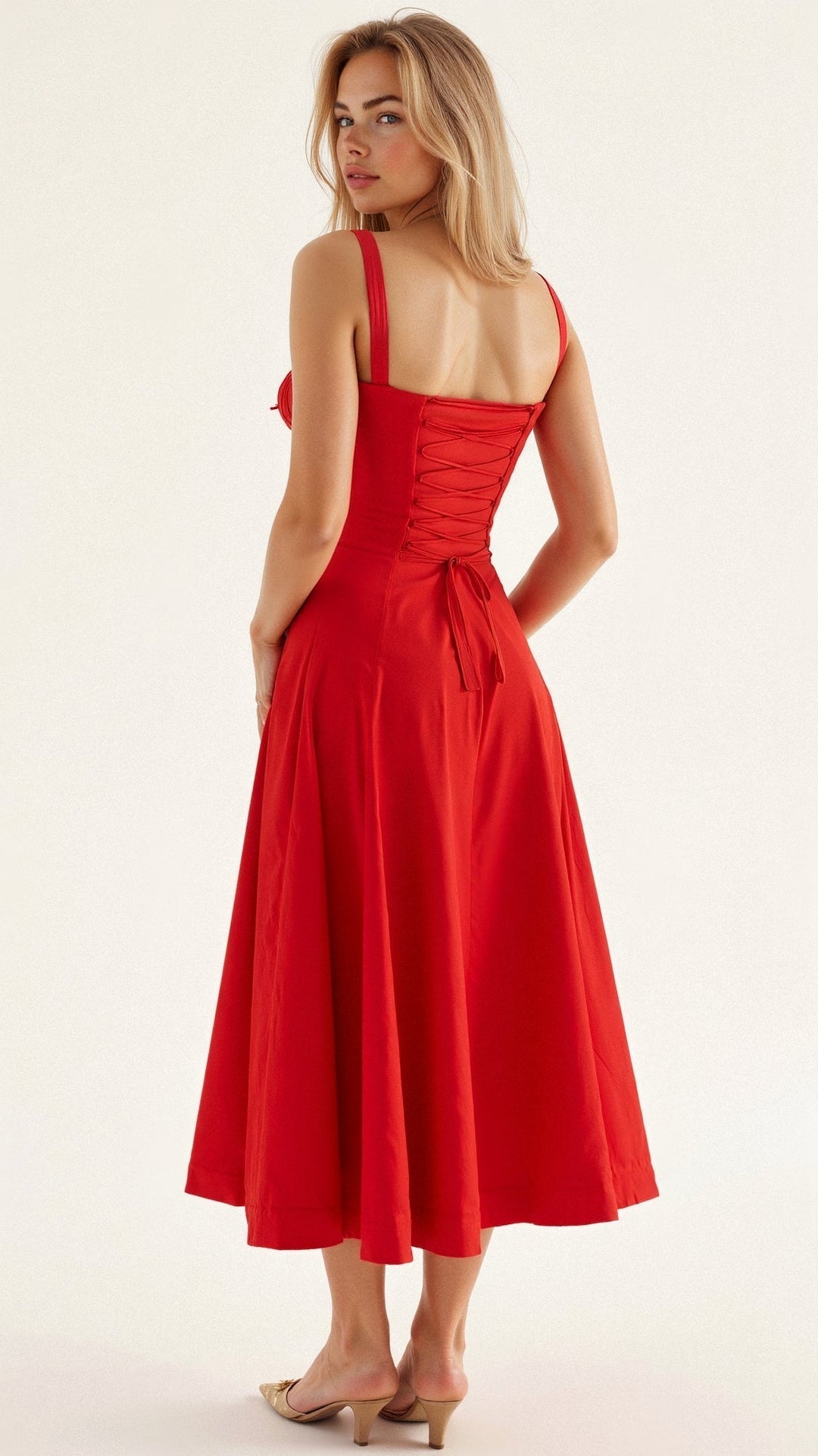Robe Midi Corsetée Femme
