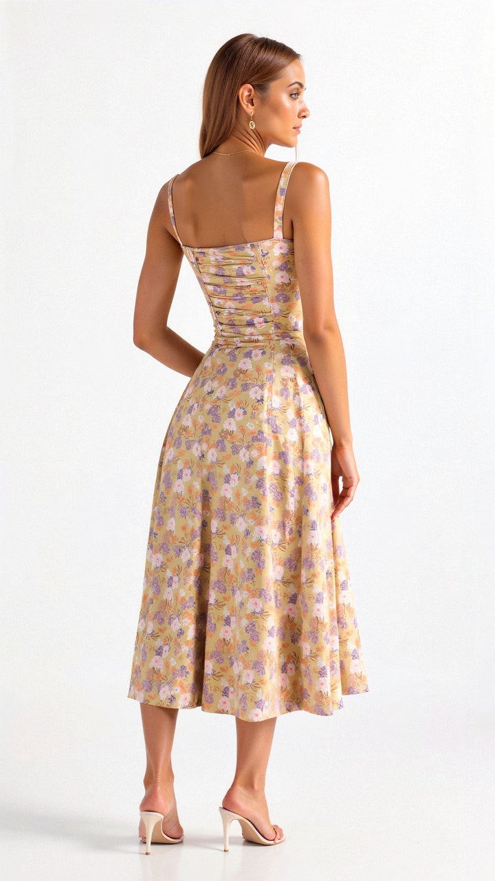 Robe Midi Corsetée Femme
