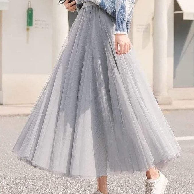 Jupe Longue Tulle Femme Taille Haute