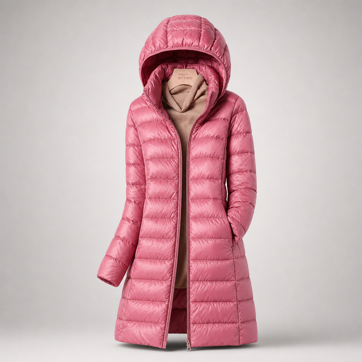 Veste D'hiver Matelassée Longue à Capuche Pour Femme