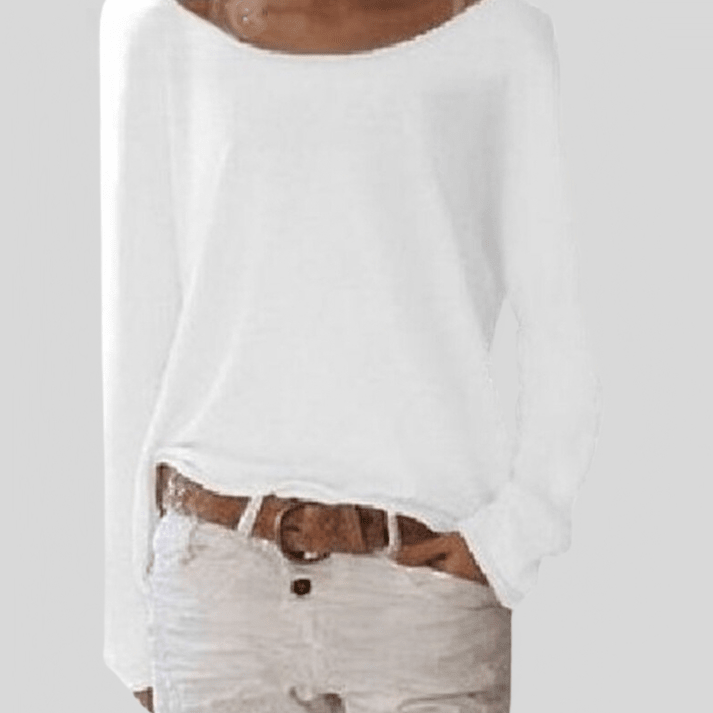 Pull en Maille à Col Rond et Coupe Ample Pour Femme