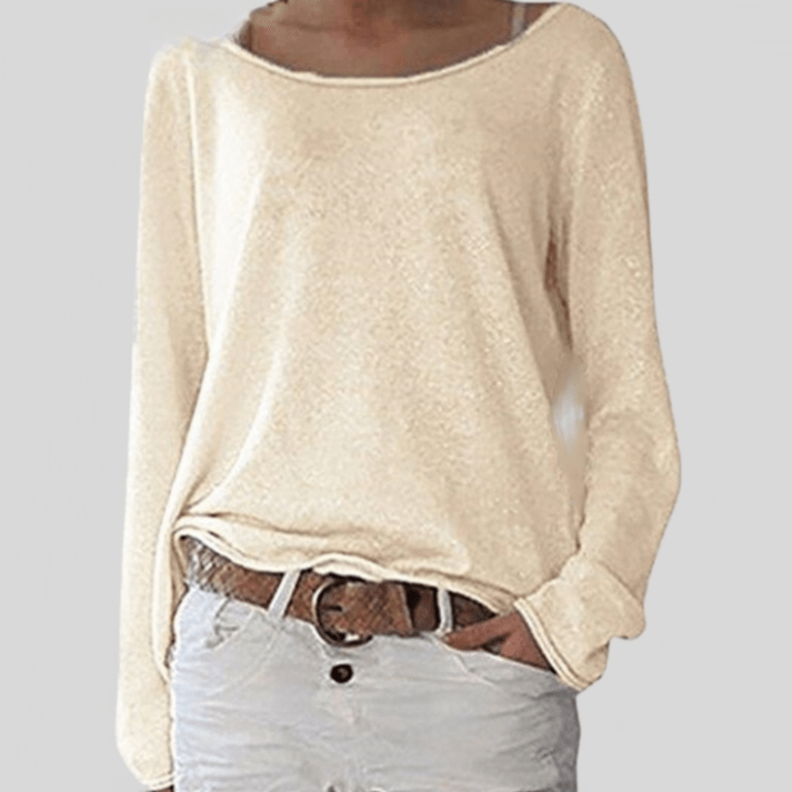 Pull en Maille à Col Rond et Coupe Ample Pour Femme