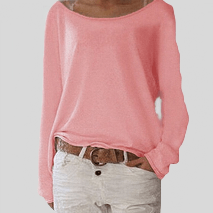 Pull en Maille à Col Rond et Coupe Ample Pour Femme