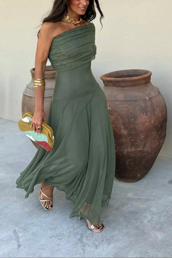 Robe Longue Femme Épaule Dénudée Cérémonie