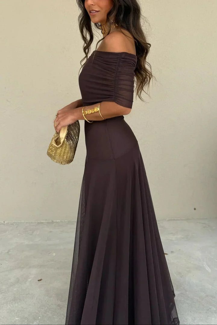 Robe Longue Femme Épaule Dénudée Cérémonie
