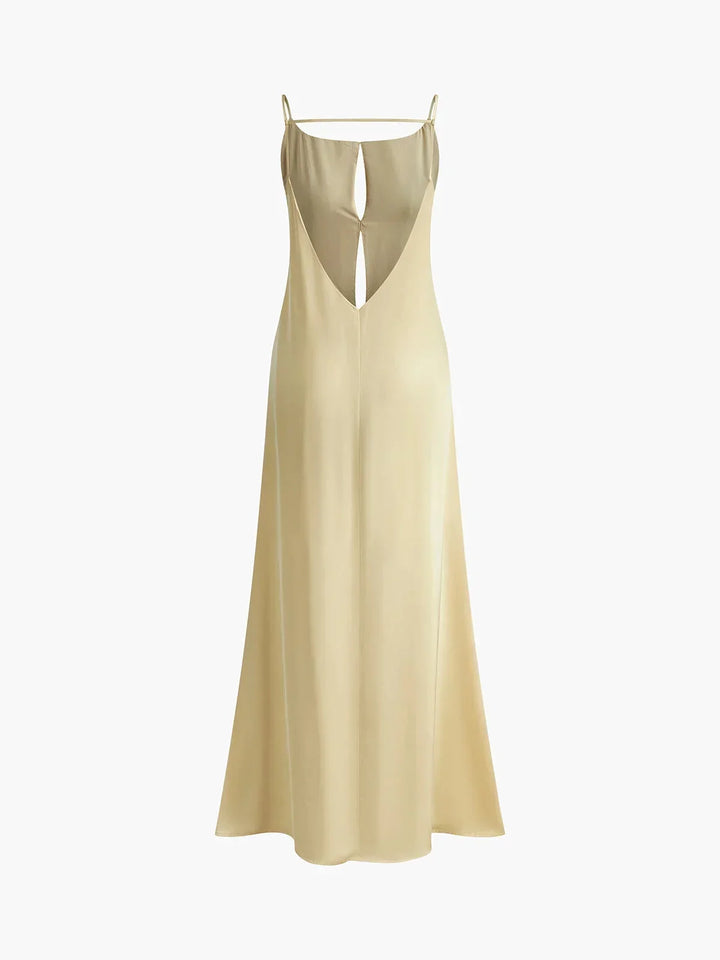 Robe Maxi Satinée Femme Dos Nu Soirée