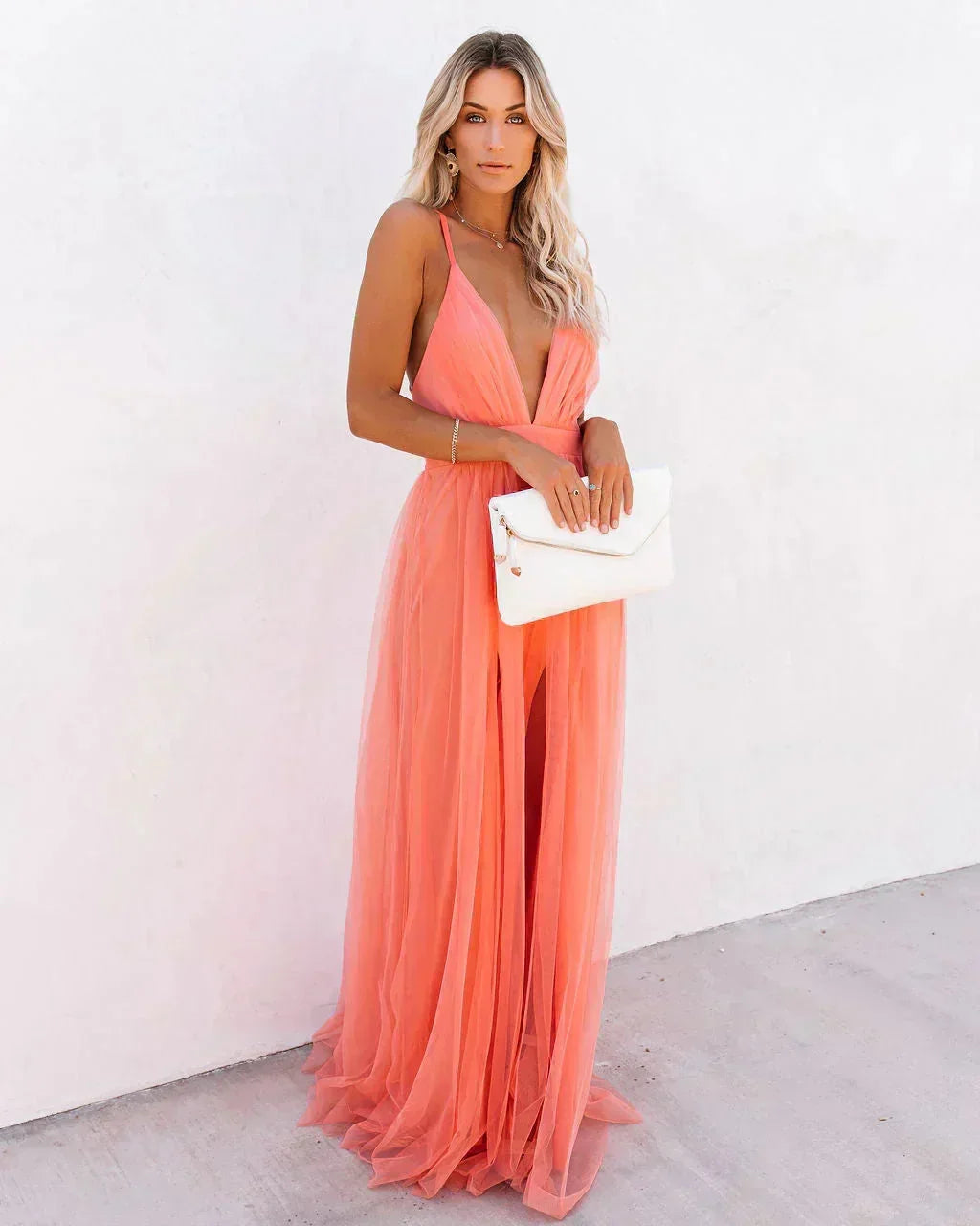Robe Maxi Femme Dos Nu Fluide Cérémonie