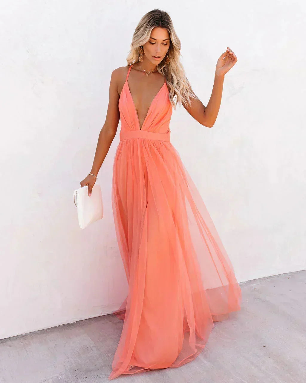 Robe Maxi Femme Dos Nu Fluide Cérémonie
