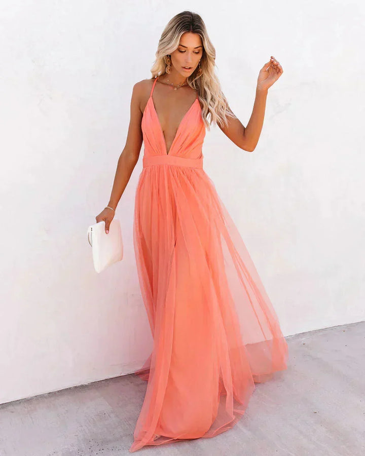 Robe Maxi Femme Dos Nu Fluide Cérémonie